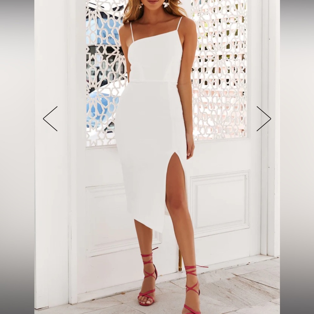 Lulu’s NWT white midi bodycon dress